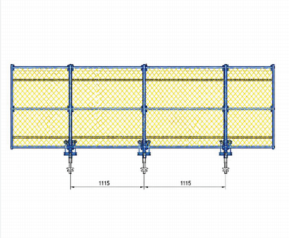 BJ modular safety screen technical front drawing